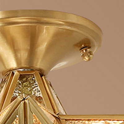 Mid-Century Design Star Semi Flush Mount Ceiling Light Glass Ceiling Pendant Light