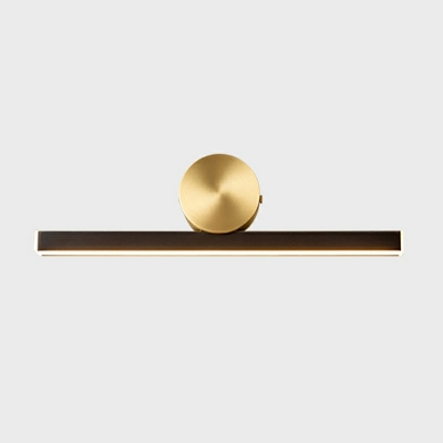 Modern Light Luxury Linear Led Brass Bathroom Lighting with Acrylic Shade Wall Mount Light