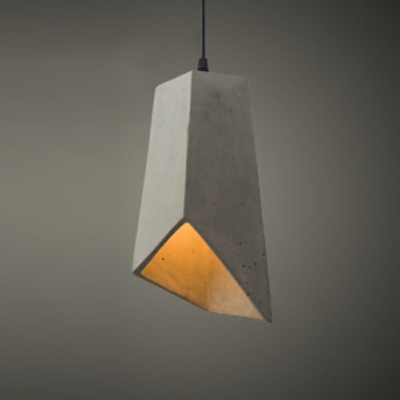Nordic Retro Art Single Pendant Creative Geometric Cement Hanging Lamp
