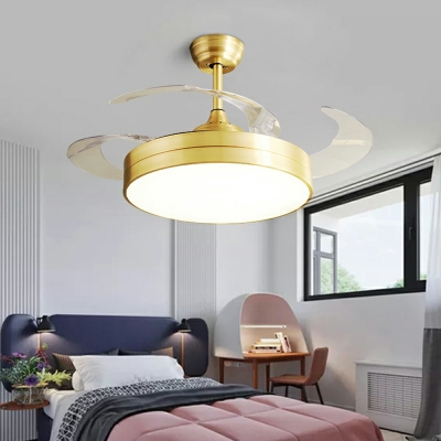 Semi Fan Flush Modern Style Acrylic Semi Flush Light Fixtures for Living Room