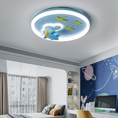 2-Light Flush Mount Light Fixture Kids Style Geometric Shape Metal Ceiling Mounted Lights