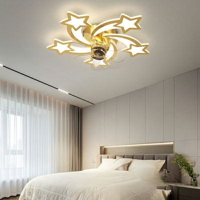 5-Light Flush Mount Lamp Kids Style Star Shape Metal Ceiling Mounted Fixture