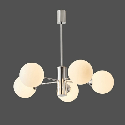 8-Light Chandelier Lights Modernist Style Globe Shape Metal Hanging Ceiling Light