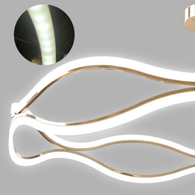 Contemporary Light Luxury Linear Chandelier Lighting Metal Chandelier Fixture