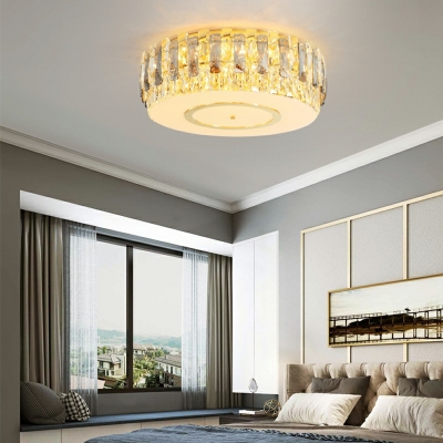 Modern Flush Mount Ceiling Chandelier Crystal Ceiling Light Fixture for Living Room