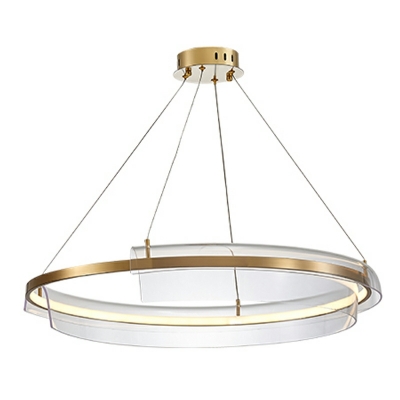 Post-Contemporary Circle Ring Chandelier Lighting Acrylic Chandelier Fixture for Living Room