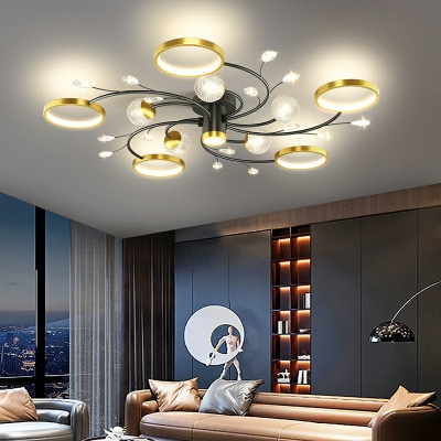 Round Flush Light Modern Style Acrylic Flush Mount Lamps for Bedroom