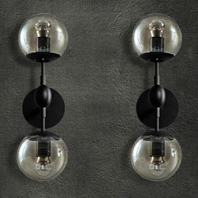 Sphere Magic Bean Wall Lamp Modern Glass Shade 2-Light Wall Mounted Lamp
