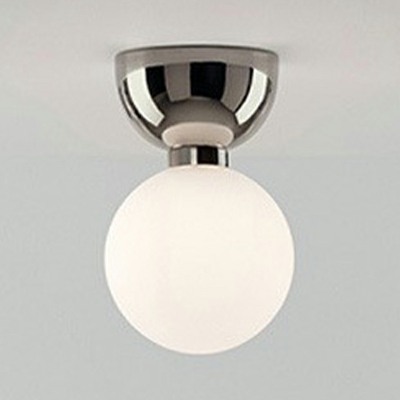 1-Light Flush Light Fixtures Traditional Style Globe Shape Metal Ceiling Mount Chandelier