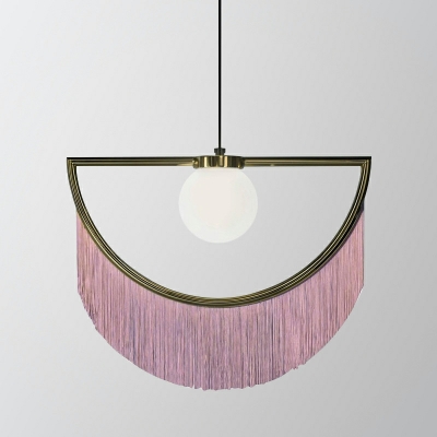 1-Light Hanging Ceiling Lights Simplistic Style Ball Shape Metal Pendant Lamps