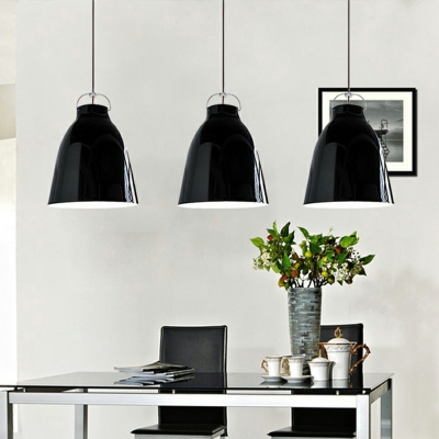 1-Light Pendant Lighting Contemporary Style Bell Shape Metal Hanging Lamp Kit