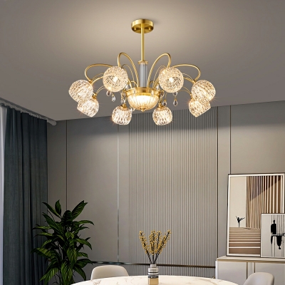 13-Light Chandelier Lights Modernist Style Geometric Shape Metal Hanging Ceiling Light