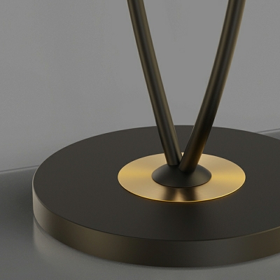 2-Light Floor Lighting Ring Shape LED Contemporary Style Floor Lamp in Gold