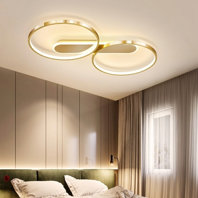 3-Light Flushmount Lighting Minimalist Style Circle Shape Metal Ceiling Mounted Fixture