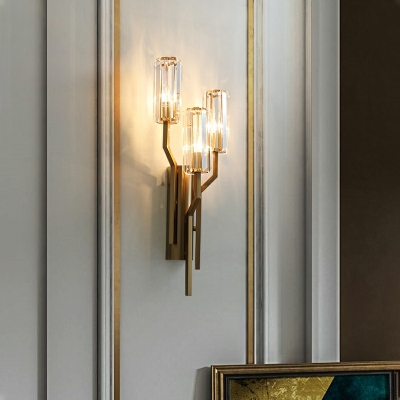 American Light Luxury Crystal Wall Lamp Modern Creative Metal Wall Mount Fixture
