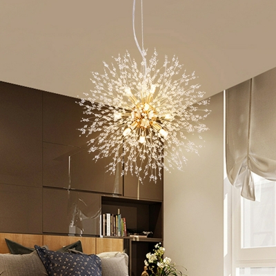 French Romantic Dandelion Chandelier Modern Creative Spherical Chandelier for Living Room