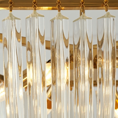 Light Luxury Geometric Chandelier Creative Glass Hanging Light for Dining Room