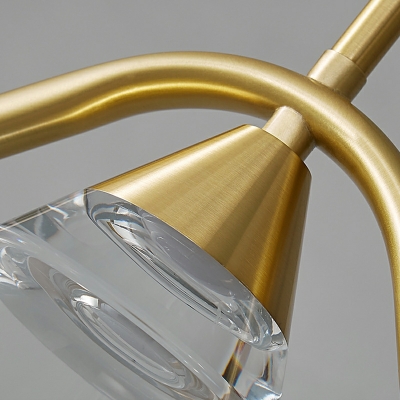 Modern Light Luxury Copper Island Lighting Glass Shade Linear Pendant Light