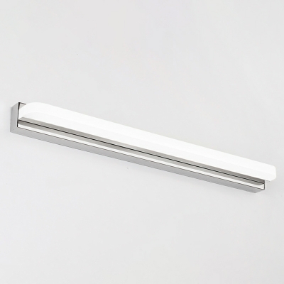 Modern Stainless Steel Led Bathroom Lighting White Acrylic Shade Wall Mount Light