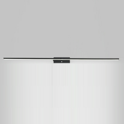 Slim Linear Wall Sconce Simple Metal Bathroom LED Vanity Lighting Fixture in Black