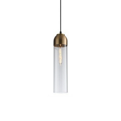 1-Light Ceiling Pendant Light Contemporary Style Cylinder Shape Metal Hanging Lamps Kit