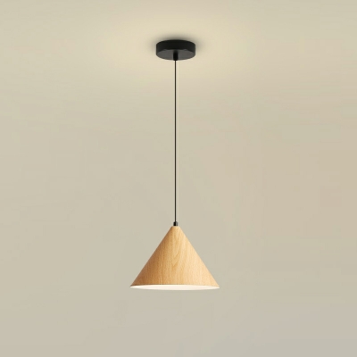 1-Light Hanging Ceiling Lights Simplistic Style Cone Shape Metal Pendant Lamps