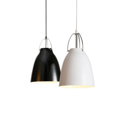 1-Light Pendant Lighting Contemporary Style Bell Shape Metal Hanging Ceiling Light
