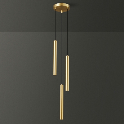 1-Light Pendant Lighting Modernist Style Tube Shape Metal Hanging Ceiling Light