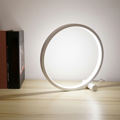 1-Light Table Lights Contemporary Style Ring Shape Metal Nightstand Lamps
