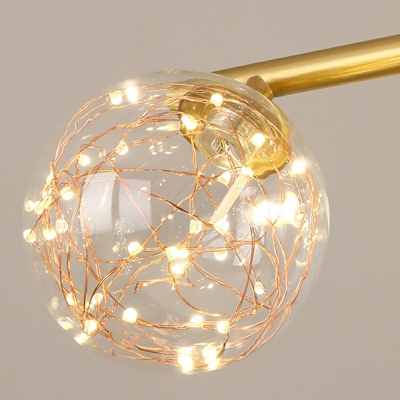 12-Light Suspension Light Contemporary Style Globe Shape Metal Island Pendants