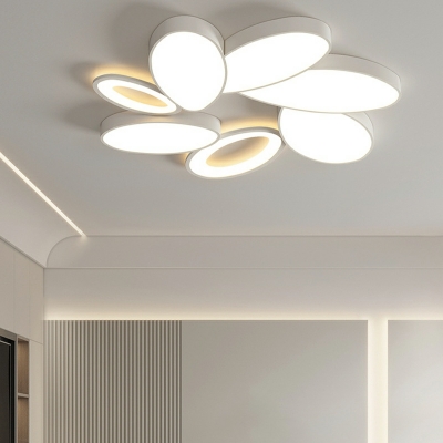 2-Light Flush Mount Fixture Contemporary Style Geometric Shape Metal Ceiling Lights