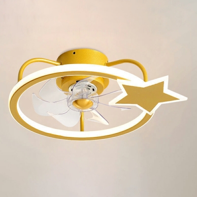 3-Light Flush Mount Lamp Kids Style Whale Shape Metal Ceiling Mounted Fixture