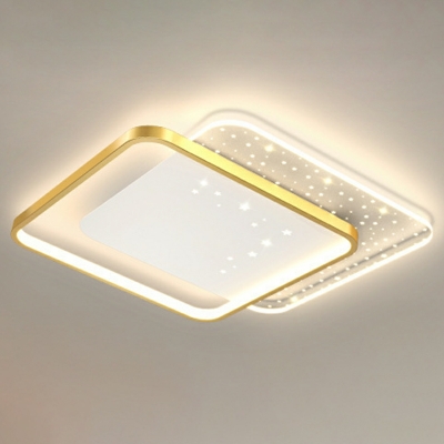 3-Light Flush Mount Lamp Contemporary Style Geometric Shape Metal Ceiling Mounted Fixture