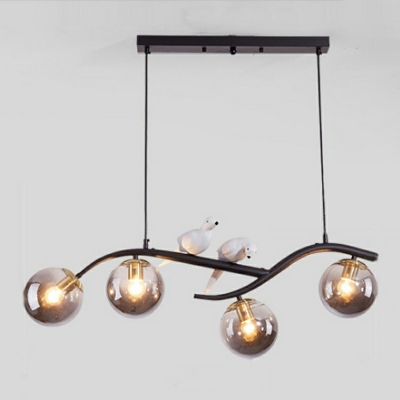 4-Light Pendant Lighting Fixtures Industrial Style Molecule Shape Metal Hanging Island Lights