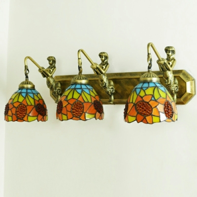 French Tiffany Wall Sconce Vintage Stained Glass Vanity Lights for Bathroom