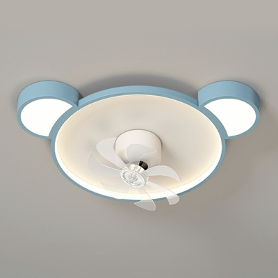 Kid's Room Mickey Mouse Shade Flushmount Fan Metal Ceiling Fan