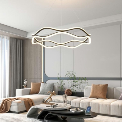 Modern Aluminum Chandelier Lighting Fixture LED Hanging Pendant Light