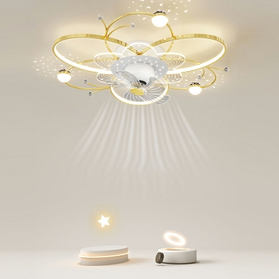 Modern Simple Ceiling Fan Light Nordic Creative Starry Sky Ceiling Mounted Fan Light