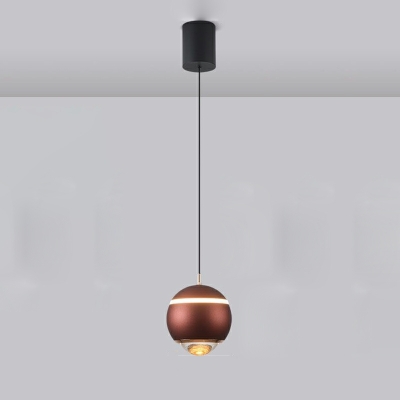 1-Light Hanging Ceiling Lamp Modern Style Ball Shape Metal Pendant Lights