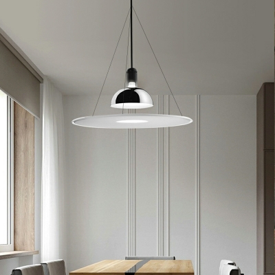 1 Light Hanging Ceiling Lights Modern Saucer Shape Metal Pendant Lamps