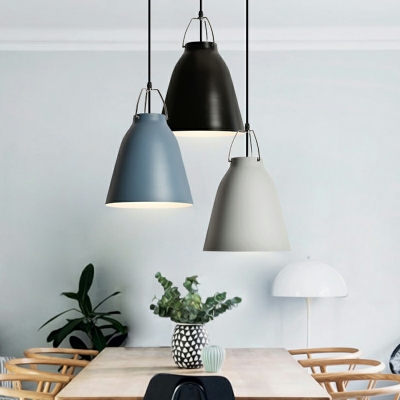 1-Light Pendant Light Fixtures Contemporary Style Bell Shape Metal Hanging Lamp Kit