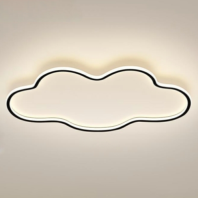 2-Light Flush Mount Lamp Contemporary Style Cloud Shape Metal Ceiling Mounted Fixture