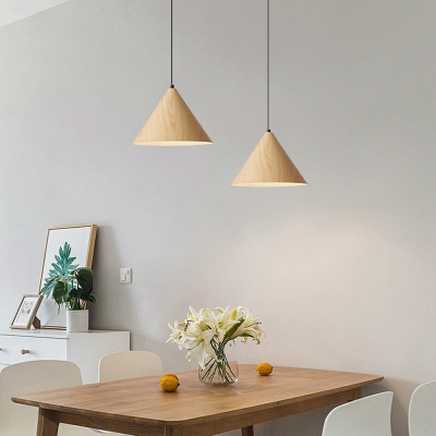 3-Light Hanging Ceiling Lights Contemporary Style Cone Shape Metal Pendant Lighting