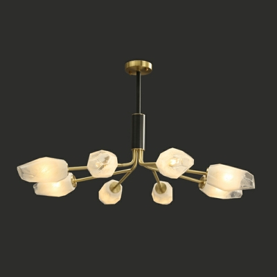 6-Light Chandelier Lights Modernist Style Geometric Shape Metal Hanging Ceiling Light