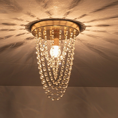 Hallway Porch Flush Light Fixtures Modern Nordic Style Crystal Ceiling Mounted Lights