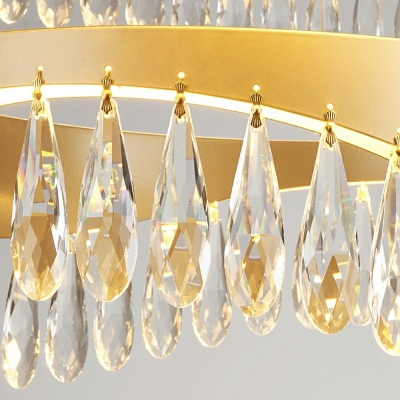 Hanging Lamps Modern Style Crystal Pendant Light Fixture for Living Room