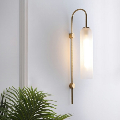 Long Oblong Glass Wall Lamp Vintage 1 Bulb Sconce Lighting