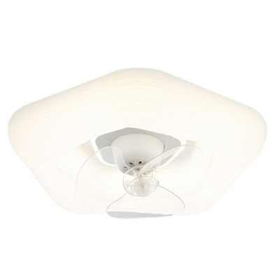 Modern Geometric Shape Flush Mount Fan Light Iron 20.5