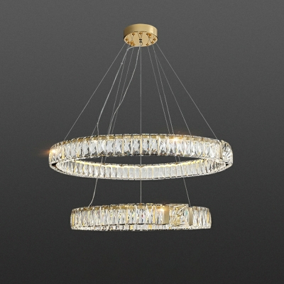 Modern Light Luxury Crystal Chandelier Nordic Creative Metal Multi-layer Chandelier