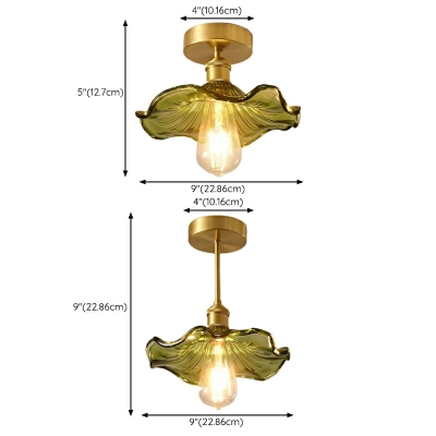 1 Light Flush Light Fixtures Traditional Style Cone Shape Metal Ceiling Mounted Lights